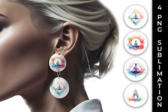 Serenity Flow - Yoga Symbol Earrings Sublimation Bundle Sublimation Sintegra 