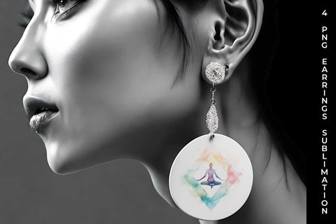 Serenity Flow - Yoga Symbol Earrings Sublimation Bundle Sublimation Sintegra 