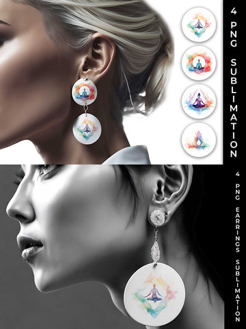 Serenity Flow - Yoga Symbol Earrings Sublimation Bundle Sublimation Sintegra 
