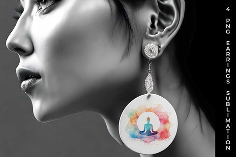 Serenity Flow - Yoga Symbol Earrings Sublimation Bundle Sublimation Sintegra 