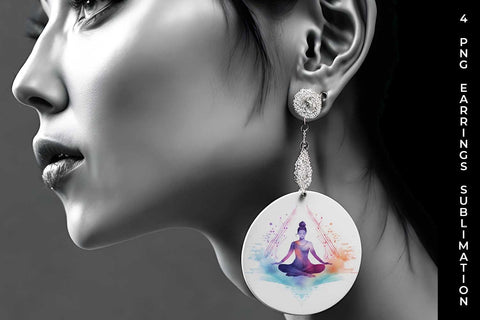 Serenity Flow - Yoga Symbol Earrings Sublimation Bundle Sublimation Sintegra 