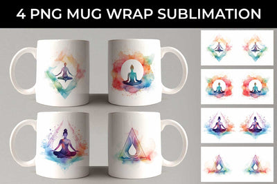 Serenity Flow - Yoga Symbol Mug Wrap Sublimation Bundle Sublimation Sintegra 