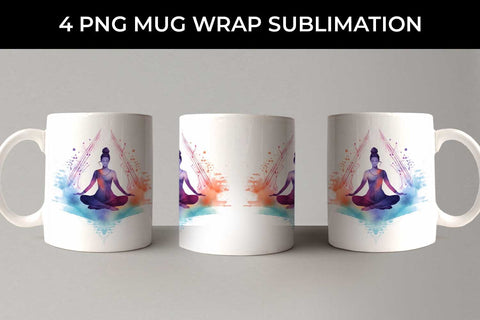Serenity Flow - Yoga Symbol Mug Wrap Sublimation Bundle Sublimation Sintegra 