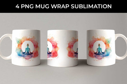 Serenity Flow - Yoga Symbol Mug Wrap Sublimation Bundle Sublimation Sintegra 