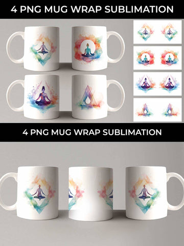 Serenity Flow - Yoga Symbol Mug Wrap Sublimation Bundle Sublimation Sintegra 