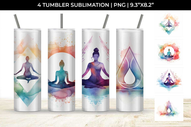Serenity Flow - Yoga Symbol Tumbler Wrap Bundle Sublimation Sintegra 