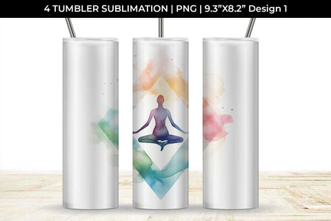 Serenity Flow - Yoga Symbol Tumbler Wrap Bundle Sublimation Sintegra 