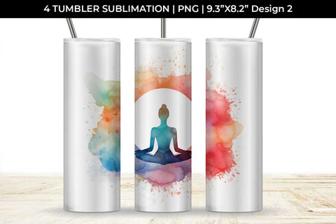 Serenity Flow - Yoga Symbol Tumbler Wrap Bundle Sublimation Sintegra 