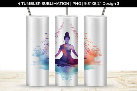 Serenity Flow - Yoga Symbol Tumbler Wrap Bundle Sublimation Sintegra 