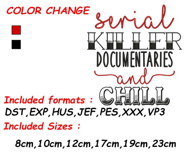 Serial Killer, Halloween Gift, Mystery Gift, Detective Embroidery, Serial Killers, Dark Humor, Offensive Embroidery/Applique DESIGNS SVG Digital Designer 