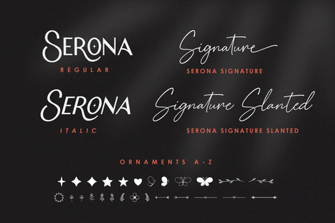 Serona A Elegant Duo and Ornaments Font Balevgraph Studio 