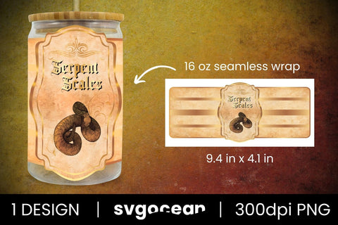Serpent Scales Can Glass PNG Sublimation SvgOcean 
