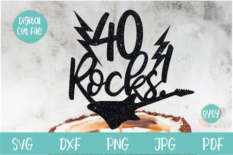 Set of 10 Age Rocks Cake Toppers SVG | Birthday SVG files SVG OyoyStudioDigitals 