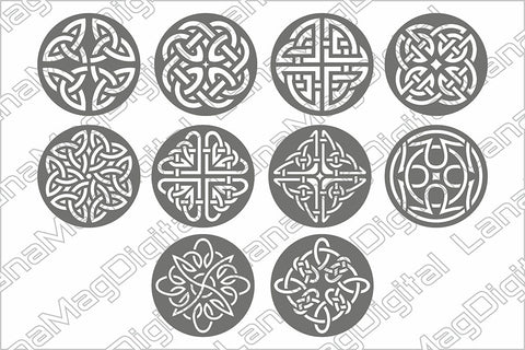 Set of 10 Celtic knot coasters svg, Irish home decor Laser cut file SVG LanaMagDigital 