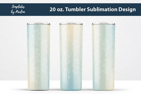 Set of 2 Cute Fall Leaves Sublimation Tumbler Wraps PNG Sublimation Templates by Pauline 