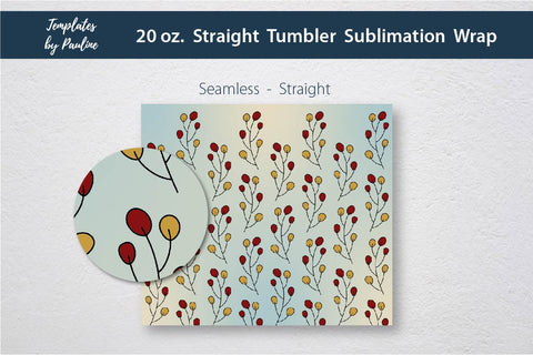 Set of 2 Cute Fall Leaves Sublimation Tumbler Wraps Sublimation Templates by Pauline 