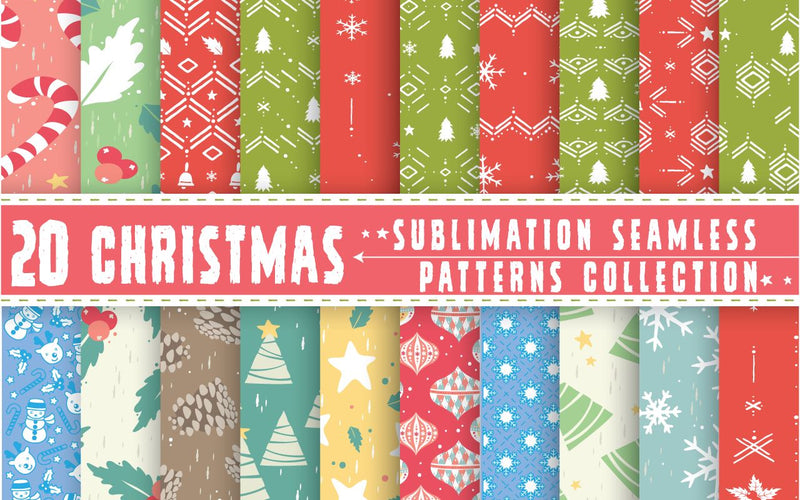 Set of 20 merry Christmas patterns seamless collection. SVG naemmiah021 