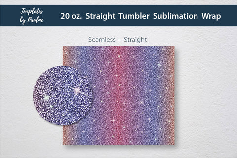 Set of 3 Fall Hot Pink Glitter Seamless Sublimation Wraps, 20 oz Skinny Tumbler Sublimation Templates by Pauline 