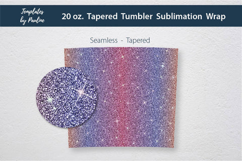 Set of 3 Fall Hot Pink Glitter Seamless Sublimation Wraps, 20 oz Skinny Tumbler Sublimation Templates by Pauline 