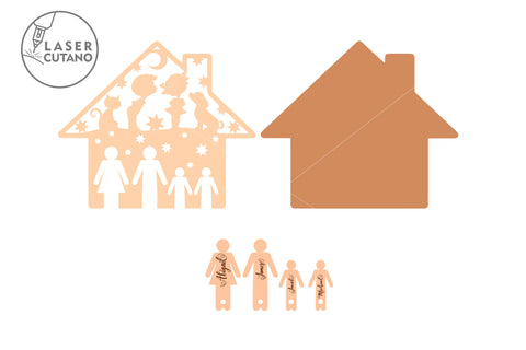 Set of 6 Home Key Holder Laser Cut Files, SVG, Keychain, Multilayer Laser Cut Files, Mandala, Round Sign SVG, 3D Designs, Mini Design Bundles SVG LaserCutano 