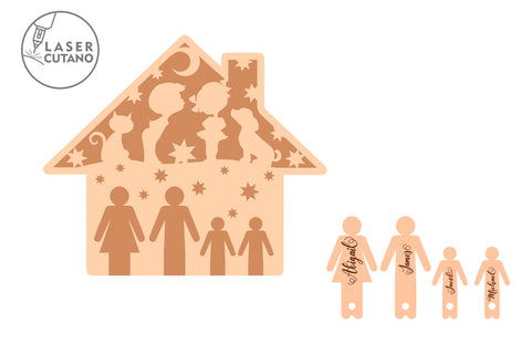 Set of 6 Home Key Holder Laser Cut Files, SVG, Keychain, Multilayer Laser Cut Files, Mandala, Round Sign SVG, 3D Designs, Mini Design Bundles SVG LaserCutano 