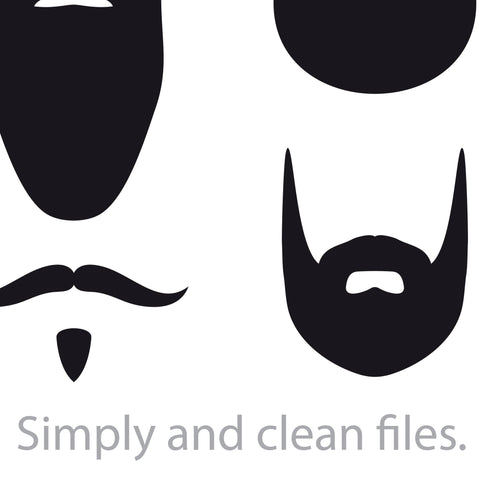 Set of beard silhouettes SVG TribaliumArtSF 