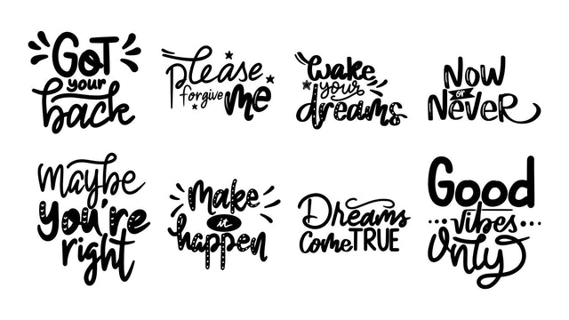 Set of hand lettering inspirational quotes SVG Design SVG Masyafi Studio 