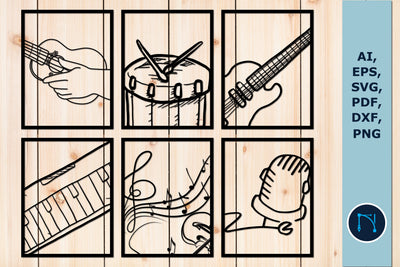 Set of music wall decor SVG Bundle SVG MD JOYNAL ABDIN 