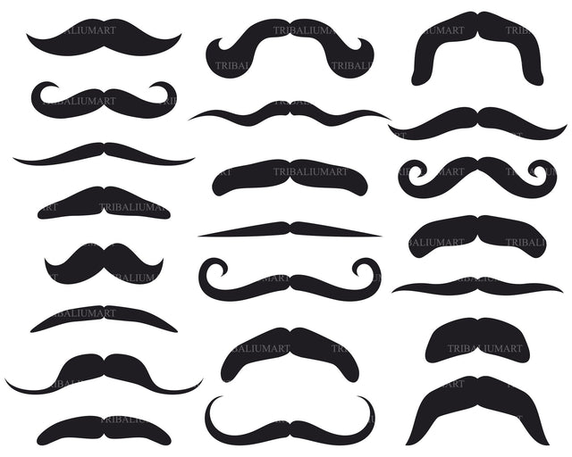 Set of mustache icons SVG TribaliumArtSF 