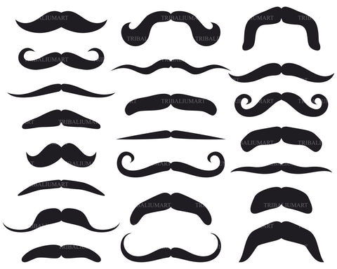 Set of mustache icons SVG TribaliumArtSF 
