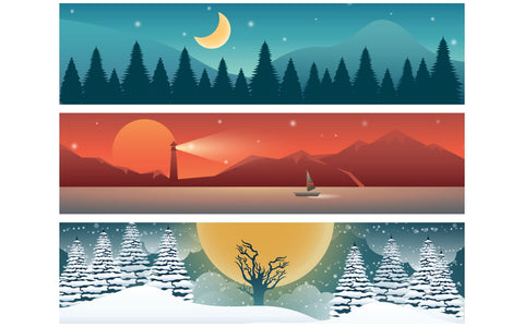 Set of Nature Banners SVG naemmiah021 
