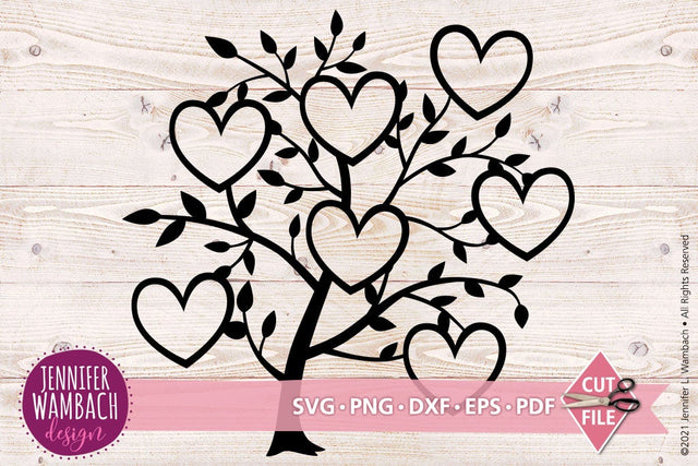 Seven Heart Family Tree SVG Jennifer Wambach Design 