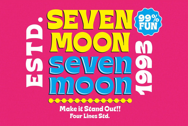 Seven Moon - Retro Display Font Font Four Lines Std. 