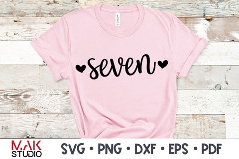 Seven svg, Seventh birthday svg, Seven birthday svg, Girl birthday svg, Birthday girl svg, Seven years svg, 7th birthday svg, Birthday svg SVG MAKStudion 