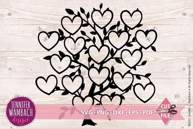 Seventeen Heart Family Tree SVG Jennifer Wambach Design 