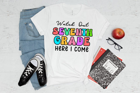 Seventh Grade First Day School I Back to School Sublimation Sublimation Happy Printables Club 