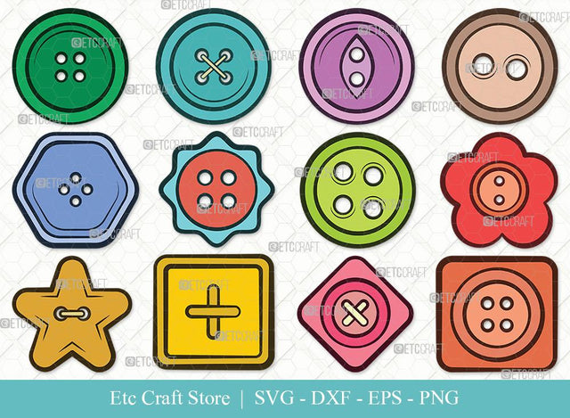 Sewing Button Clipart SVG Cut File | Button Svg | Craft Button Svg | Tailor Svg | Seamstress Svg | Sewing Svg | Sewing Button Svg Bundle SVG ETC Craft 