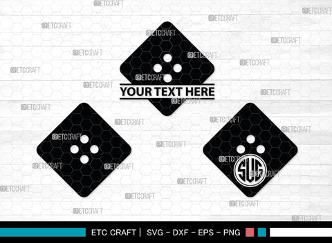 Sewing Button Monogram, Sewing Button Silhouette, Sewing Button Svg, Button Svg, Sewing Machine Svg, Tailor Svg, Sewing Button, SB002 SVG ETC Craft 