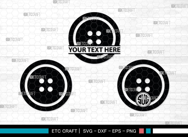 Sewing Button Monogram, Sewing Button Silhouette, Sewing Button Svg, Button Svg, Sewing Machine Svg, Tailor Svg, Sewing Button, SB00212 SVG ETC Craft 