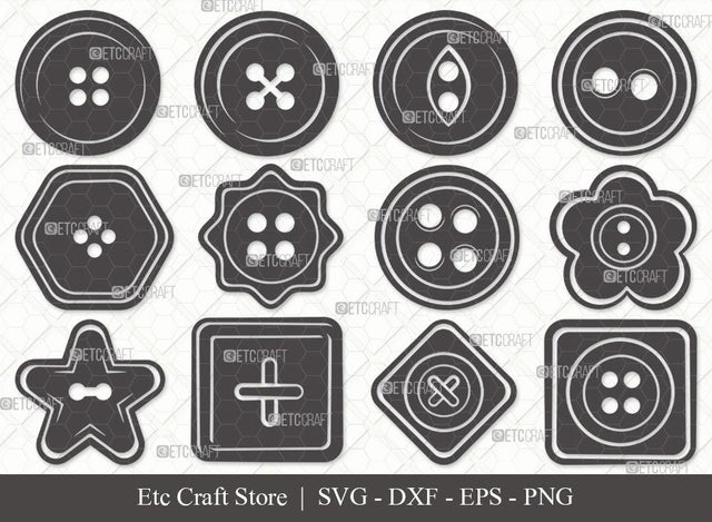 Sewing Button Silhouette SVG Cut File | Button Svg | Craft Button Svg | Tailor Svg | Seamstress Svg | Sewing Svg | Sewing Button Svg Bundle SVG ETC Craft 