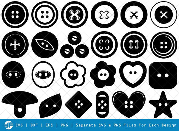 Sewing Buttons SVG, PNG, PDF, Sewing Button Outline SVG