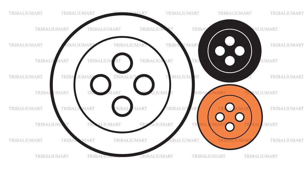 Sewing Button. Cut files for Cricut. Clip Art silhouette (eps, svg, pdf ...