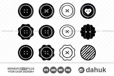 Sewing button svg,sewing button,clipart,button svg,silhouette,cricut cut files,digital download SVG dahukdesign 