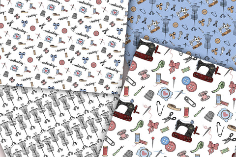 Sewing & Embroidery Digital Papers Pack | JPG Patterns Digital Pattern AnnaViolet_store 
