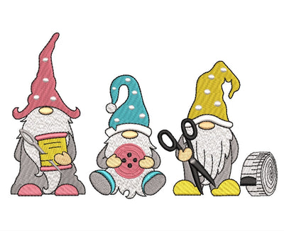 Sewing Gnomes embroidery design, tailor gnomes embroidery, 4 sizes, instant download. Embroidery/Applique DESIGNS ArtEMByNatalia 