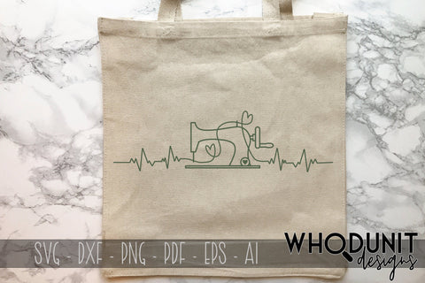 Sewing Heartbeat SVG | Sewing machine SVG SVG Whodunit Designs 