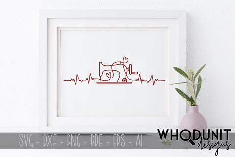 Sewing Heartbeat SVG | Sewing machine SVG SVG Whodunit Designs 