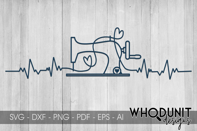 Sewing Heartbeat SVG | Sewing machine SVG SVG Whodunit Designs 