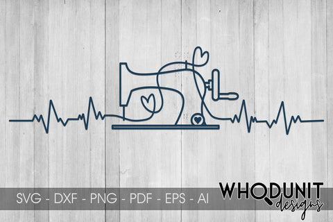 Sewing Heartbeat SVG | Sewing machine SVG SVG Whodunit Designs 