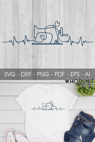 Sewing Heartbeat SVG | Sewing machine SVG SVG Whodunit Designs 